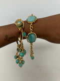 Teal curb bracelet